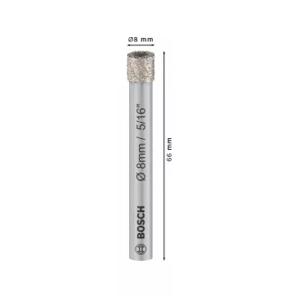   BOSCH PRO Burghiu cu diamant pentru utilizare uscată, 8 x 66 mm, cu prindere cilindrică