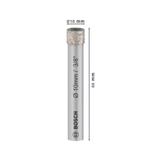   BOSCH PRO Burghiu pentru diamant uscat 10 x 66 mm cu prindere cilindrică