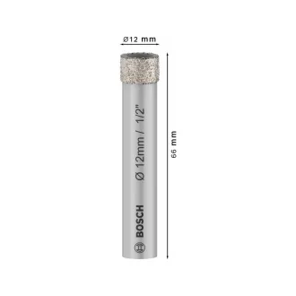   BOSCH PRO Burghiu cu diamant pentru uscat 12 x 66 mm cu prindere cilindrică