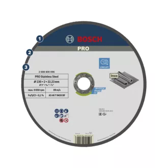  BOSCH PRO Disc de tăiere inox 230 x 2,0 x 22,2 mm AS 46 T INOX BF (oSa)
