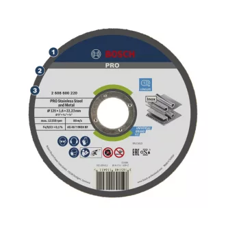   BOSCH PRO Disc de tăiere pentru inox 125 x 1,6 x 22,2 mm AS 46 T INOX BF (oSa)