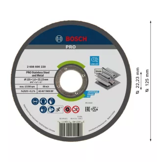   BOSCH PRO Disc de tăiere pentru inox 125 x 1,6 x 22,2 mm AS 46 T INOX BF (oSa)
