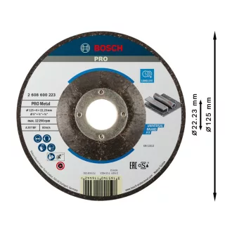   BOSCH PRO Disc de curățire pentru metal de 125 x 6,0 x 22,2 mm A 30 T BF (oSa)
