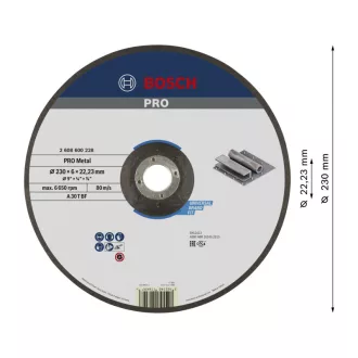   BOSCH PRO Disc de curățare pentru metal 230 x 6,0 x 22,2 mm A 30 T BF (oSa)