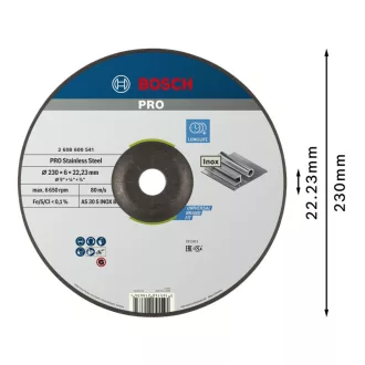   BOSCH PRO Disc de curățare pentru oțel inoxidabil 230 x 6,0 x 22,2 mm AS 30 S INOX BF (oSa)