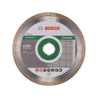  Disc diamantat de tăiere 150 x 1,6 x 7 x 22,2 mm continuu. Standard pentru ceramică