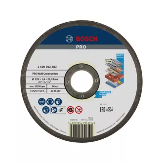  BOSCH PRO Disc de tăiere Multi Material 125 x 1,6 x 22,2 mm AC 46 S BF (oSa)