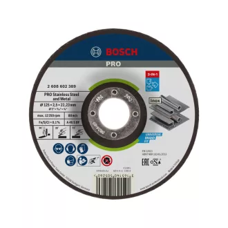   BOSCH PRO Disc de tăiere pentru inox/metal 125 x 2,5 x 22,2 mm 3 în 1 A 46 S BF (oSa)