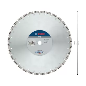   BOSCH PRO Disc diamantat de tăiere 450 x 3,6 x 12 x 25,4 mm segmentat