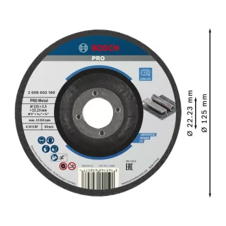   BOSCH PRO Disc de tăiere pentru metal 125 x 2,5 x 22,2 mm A 30 S BF