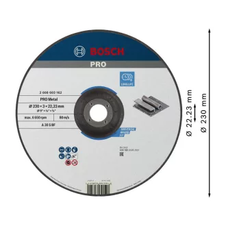   BOSCH PRO Disc de tăiere pentru metal 230 x 3,0 x 22,2 mm conic A 30 S BF