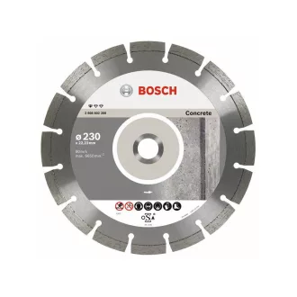   Disc de tăiere cu diamant BOSCH 230 x 2,3 x 10 x 22,2 mm segmentat Standard pentru beton (10 buc)