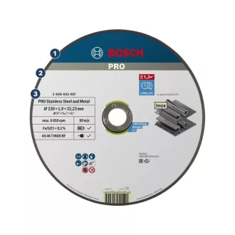   BOSCH PRO Disc de tăiere pentru inox/metal 230 x 1,9 x 22,2 mm  AS 46 T INOX BF (oSa)