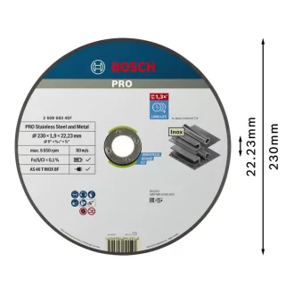   BOSCH PRO Disc de tăiere pentru inox/metal 230 x 1,9 x 22,2 mm  AS 46 T INOX BF (oSa)