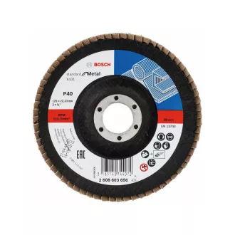   Disc abraziv lamelă BOSCH conică 125 x 22,2 / P40 oxid de aluminiu X431