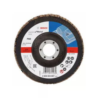   Disc abraziv lamelă BOSCH conică 125 x 22,2 / P60 oxid de aluminiu X431
