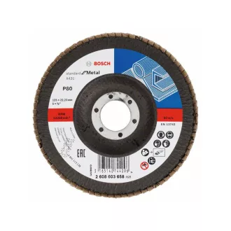   Disc abraziv lamelă BOSCH conică 125 x 22,2 / P80 oxid de aluminiu X431