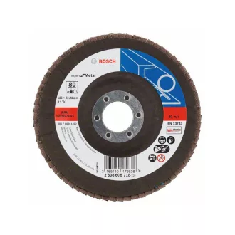   BOSCH Disc de șlefuit lamelă conic 125 x 22,2 / P80 zirconiu-corindon X551 inox