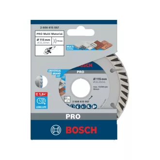   BOSCH PRO Disc diamantat segmentat Multi Material 115 x 2,0 x 10 x 22,2 mm