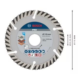   BOSCH PRO Disc diamantat segmentat Multi Material 115 x 2,0 x 10 x 22,2 mm