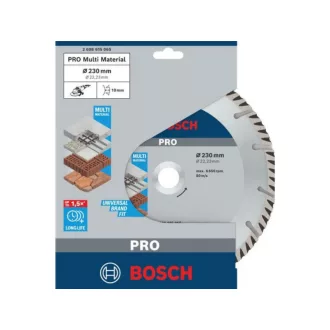   BOSCH Disc diamantat segmentat Multi Material 230 x 2,6 x 10 x 22,2 mm