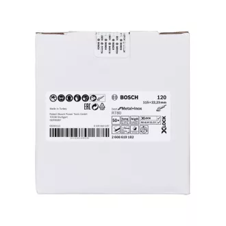   BOSCH X-LOCK Disc abraziv 115 x 22,2 / P120 BfM+I R780 cu granule ceramice