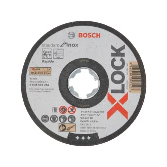   BOSCH Disc de tăiere pentru metal 125 x 1,0 x 22,2 mm inox drept WA 60 T BF X-LOCK