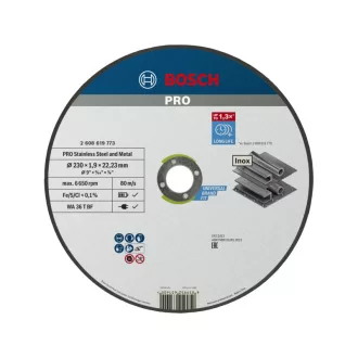   BOSCH PRO Disc de tăiere pentru inox/metal 230 x 1,9 x 22,2 mm WA 36T BF