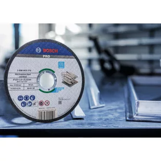   BOSCH PRO Disc de taiere pentru inox/metal 125 x 1,6 x 22,2 mm St. Steel & Metal in ambalaj cu galeata (100 buc)