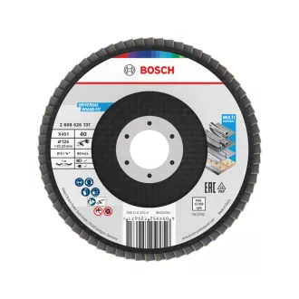   BOSCH Disc lamelar de șlefuit conic 125 x 22,2 / P40 oxid de aluminiu X451 Multi Material