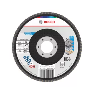  BOSCH Disc șlefuitor lamelar drept 125 x 22,2 / P60 oxid de aluminiu X451 Multi Material