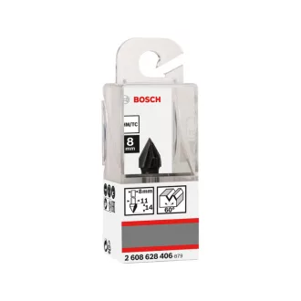   BOSCH Freză cu vârf de carbură în formă de V 11,0 x 14 x 45 x 8 mm / 60°
