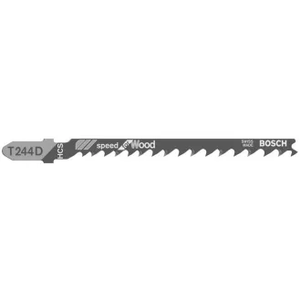   Pânză de ferăstrău alternativ BOSCH pentru lemn T 244 D 100/4,0-5,2 mm pentru tăiere curbată (3 buc)