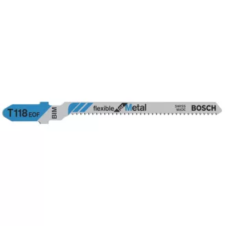   Pânză de ferăstrău de decuplare BOSCH pentru tablă T 118 EOF 83/1,5 mm bimetalic (5 buc)