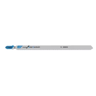   BOSCH Lamă pentru ferăstrău cu pendulă T 718 BF / 180 mm bimetalică, pentru panouri sandwich metalice (3 buc)