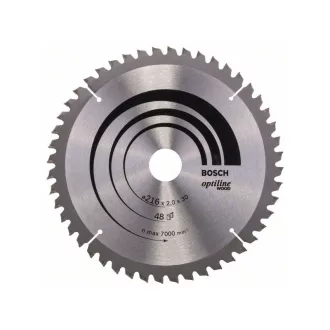   Pânză de ferăstrău BOSCH pentru lemn 216 x 30 x 2,0 mm / 48T Optiline Wood ATB