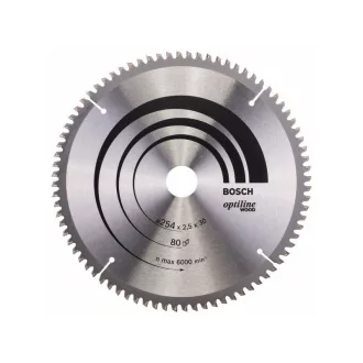   Pânză de ferăstrău BOSCH pentru lemn 254 x 30 x 2,5 mm / 80T Optiline Wood ATB