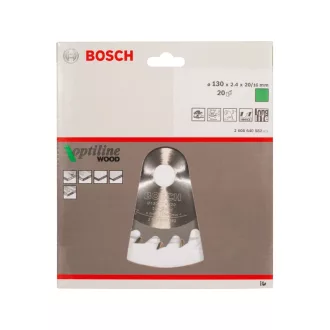   BOSCH Disc de tăiere pentru lemn 130 x 20/16 x 2,4 mm / 20T Optiline Wood ATB