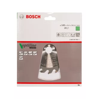   BOSCH Disc de tăiere pentru lemn 140 x 20/12,7 x 2,4 mm / 20T Optiline Wood ATB
