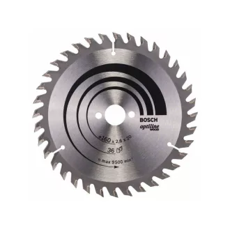   Pânză de ferăstrău BOSCH pentru lemn 160 x 20/16 x 2,6 mm / 36T Optiline Wood ATB