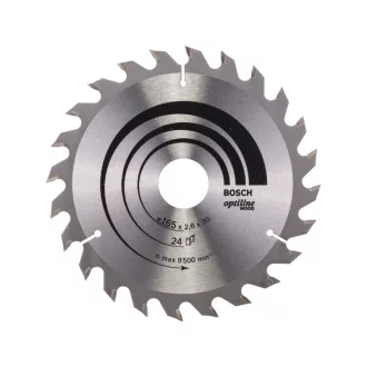   BOSCH Disc de tăiere pentru lemn 165 x 30/20 x 2,6 mm / 24T Optiline Wood ATB