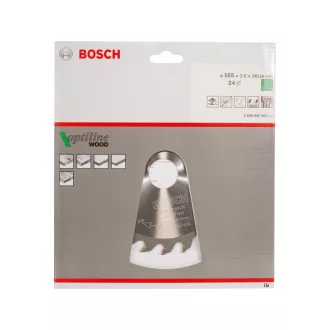   BOSCH Disc de tăiere pentru lemn 165 x 30/20 x 2,6 mm / 24T Optiline Wood ATB