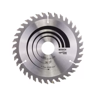   BOSCH Disc de tăiere pentru lemn 165 x 30/20 x 2,6 mm / 36T Optiline Wood ATB
