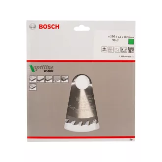   BOSCH Disc de tăiere pentru lemn 180 x 30/20 x 2,6 mm / 36T Optiline Wood ATB