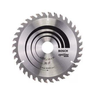   BOSCH Disc de tăiat lemn 184 x 30 x 2,6 mm / 36T Optiline Wood ATB