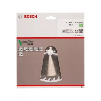   BOSCH Disc de tăiere pentru lemn 190 x 20/16 x 2,6 mm / 36T Optiline Wood ATB