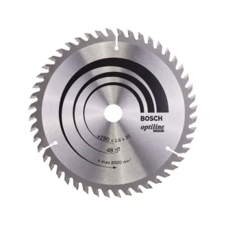   BOSCH Disc de tăiere pentru lemn 190 x 20/16 x 2,6 mm / 48T Optiline Wood ATB