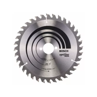  Pânză de ferăstrău BOSCH pentru lemn 190 x 30 x 2,6 mm / 36T Optiline Wood ATB