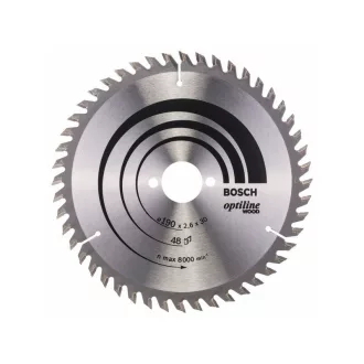   Pânză de ferăstrău BOSCH pentru lemn 190 x 30 x 2,6 mm / 48T Optiline Wood ATB