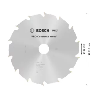   BOSCH PRO Disc de tăietură pentru lemn 210 x 30 x 2,8 mm / 14T Construct Wood